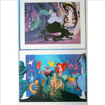 Set of 4 Exclusive Commemorative Lithograph Collectible and Vintage Art Work Picture Licensed by Disney 