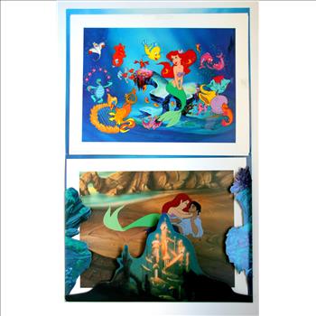 Set of 4 Exclusive Commemorative Lithograph Collectible and Vintage Art Work Picture Licensed by Disney 