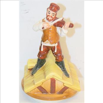 Vintage Fiddler on the Roof Victorian Era Ceramic Music Box 8 