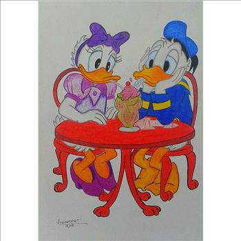 Original Art Drawing Signed By Artist