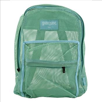 Green Mesh Transparent Durable Beach Bag Backpack