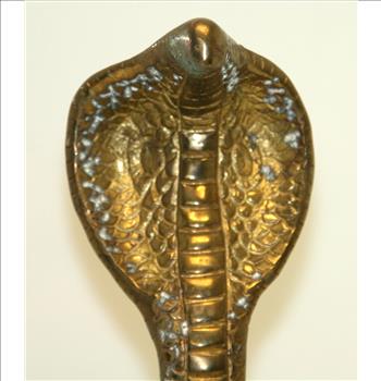 Egyptian Brass King Cobra Figurine Circa 1960's