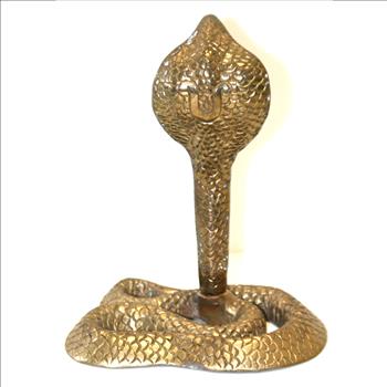 Egyptian Brass King Cobra Figurine Circa 1960's