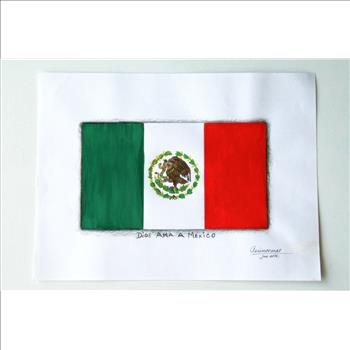 Original Art Drawing Signed By Artist God Loves Mexico (In Spanish)