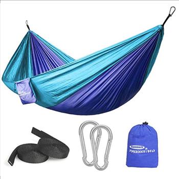 New Hammock Single Double Camping Portable Parachute Hammock for Outdoor Hiking Travel Backpacking - Nylon Hammock Swing - Support 400lbs Ropes Carabiners