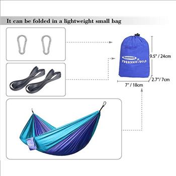 New Hammock Single Double Camping Portable Parachute Hammock for Outdoor Hiking Travel Backpacking - Nylon Hammock Swing - Support 400lbs Ropes Carabiners