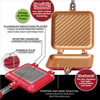 NEW Red Copper Double-Coated Flipwich Non-Stick Grilled Sandwich and ...