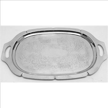 Vintage Antique Krome Kraft Faber Bros New York Serving Tray Circa 1960