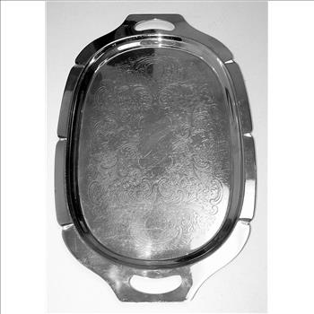 Vintage Antique Krome Kraft Faber Bros New York Serving Tray Circa 1960