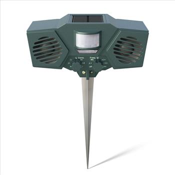 New Hoont Powerful Solar Battery Powered Ultrasonic Outdoor Animal & Pest Repeller - Motion Activated