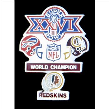 Very Rare Washington Redskins vs Buffalo Bills Super Bowl XXVI Championship Game Commemorative Pin Circa 1991