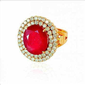 Gold Plated FAux Ruby Ring Size 6 | Property Room