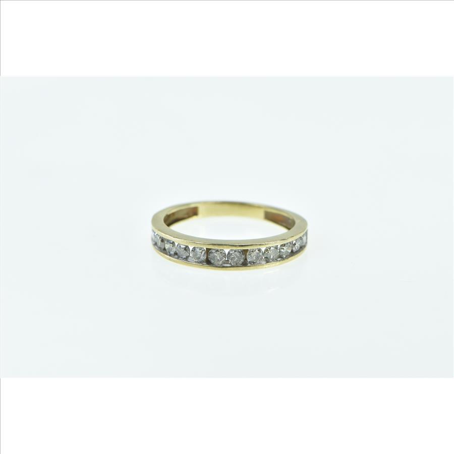 10K 0.84 Ctw Diamond Classic Channel Wedding Band Yellow Gold Ring, Size 9