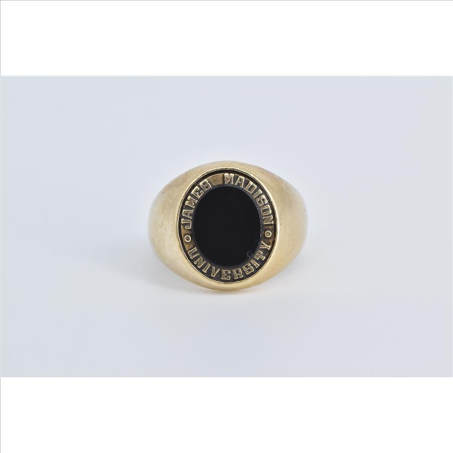 10K James Madison University Vintage Class Yellow Gold Ring, Size 10.5