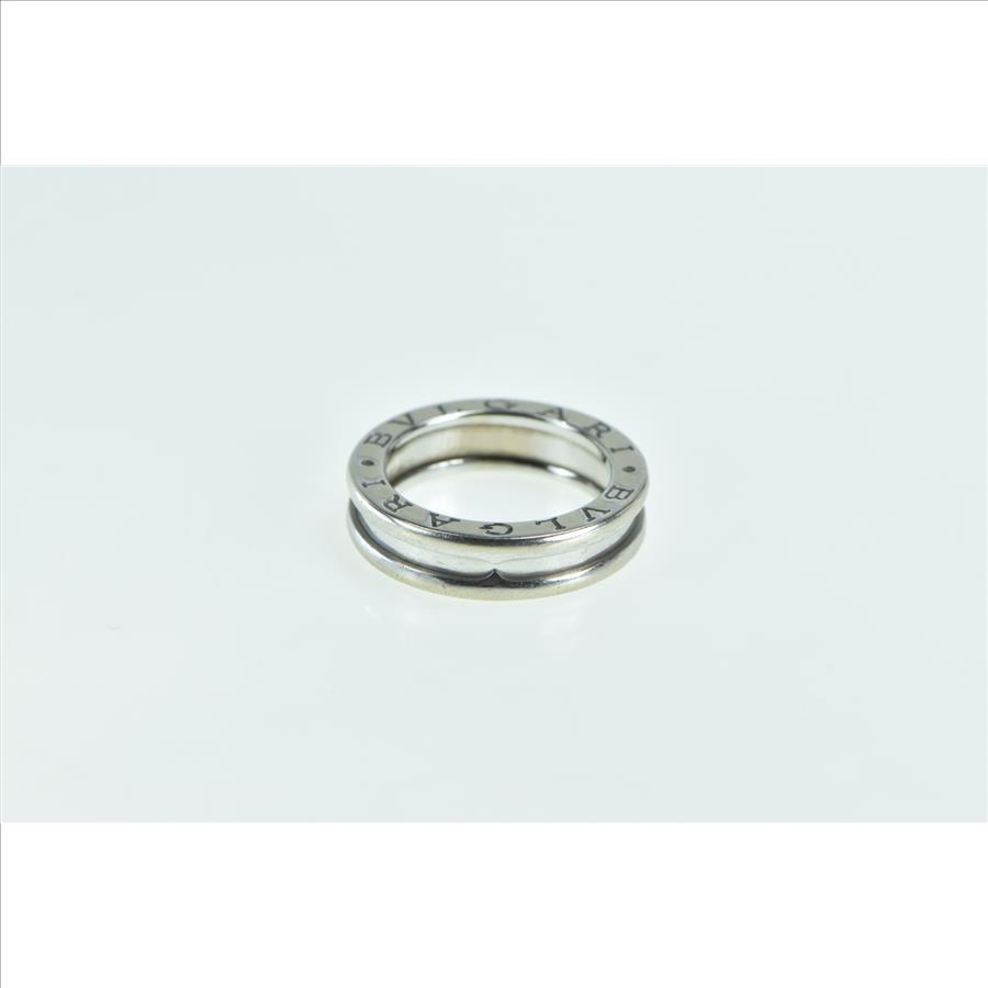 18K BVLGARI Designer Band B Zero Wedding Band White Gold Ring, Size 4.5