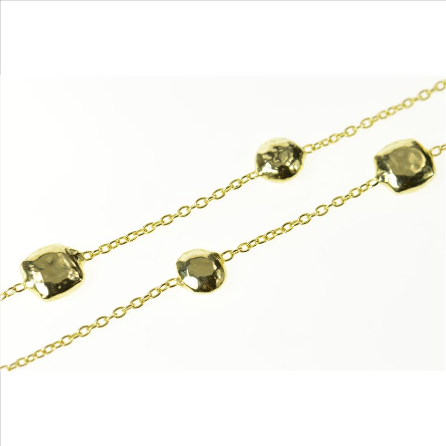 18K Ippolita Designer Hammered Pinball Chain Yellow Gold Necklace 17.75