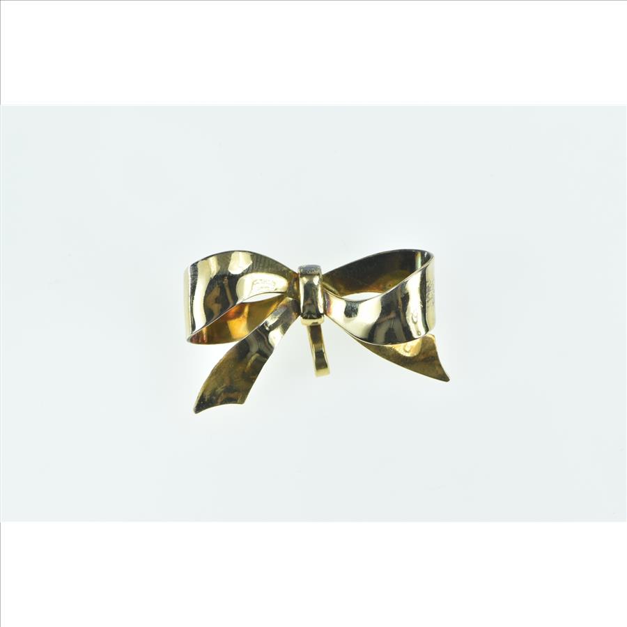 Gold Filled Bow Ribbon 3D Watch Hanger Vintage Pin/Brooch