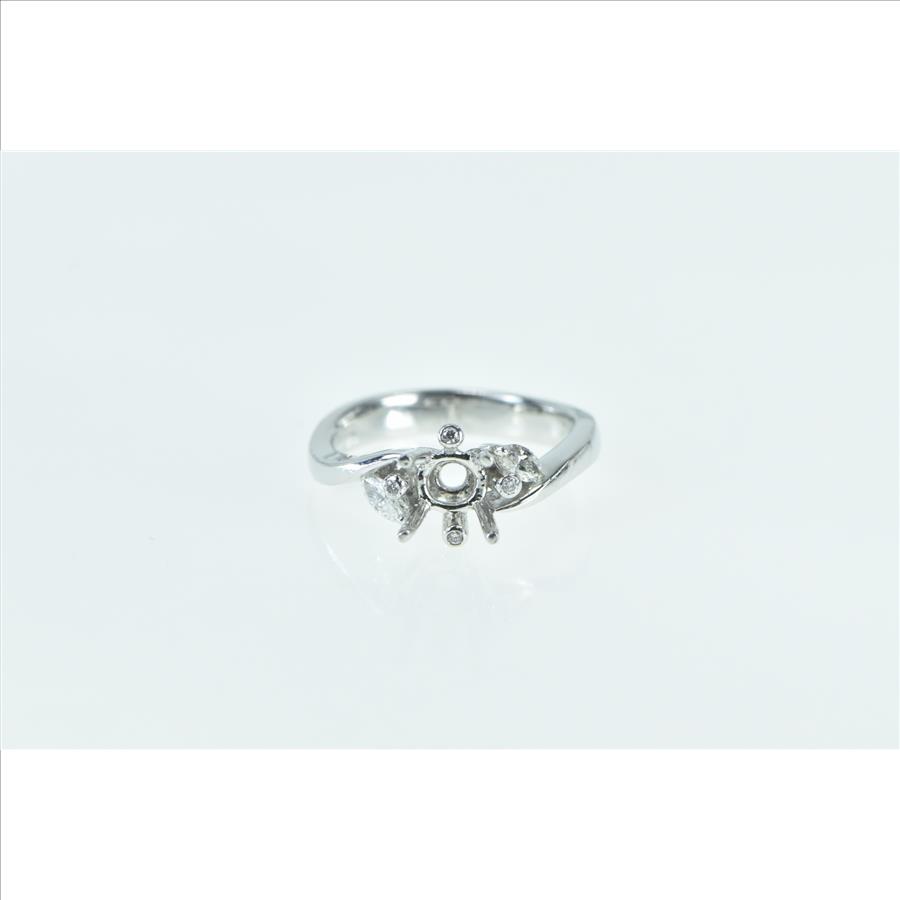 Platinum 0.24 Ctw Diamond 5.75mm Engagement Setting Ring, Size 6.5
