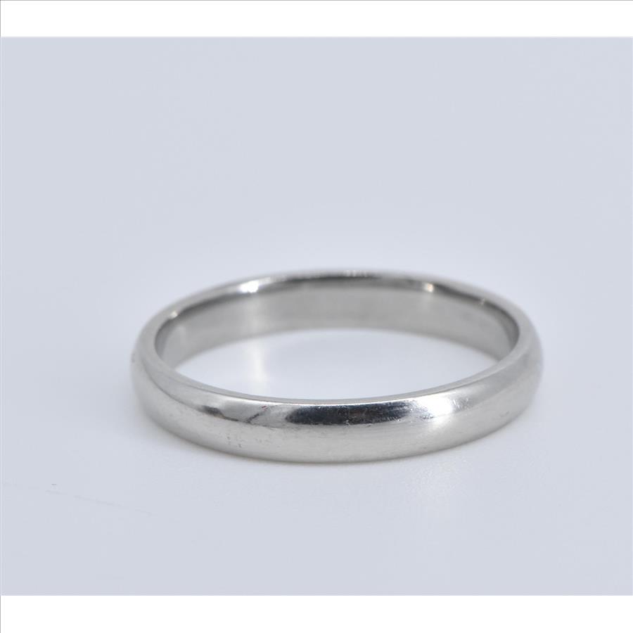 Platinum 3.0mm Classic Simple Rounded Wedding Band Ring, Size 6