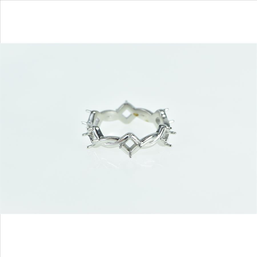 Platinum 6.3mm Twist Pattern Eternity Band Setting Ring, Size 9