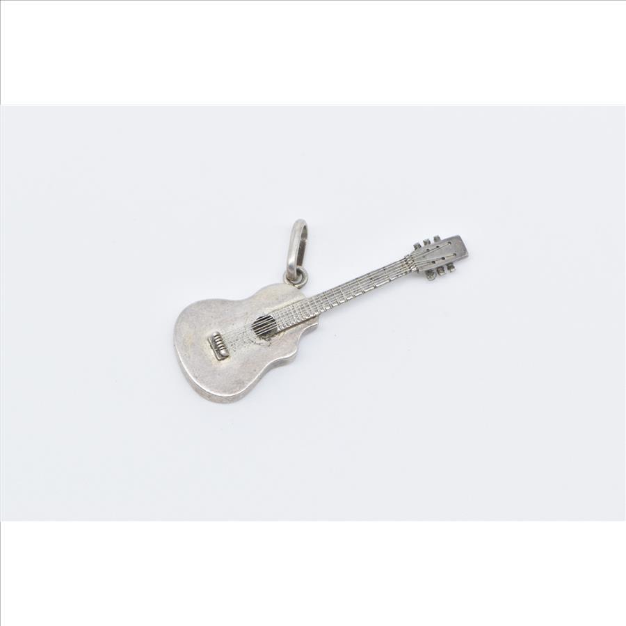 Sterling Silver 3D Articulated Guitar String Instrument Charm/Pendant