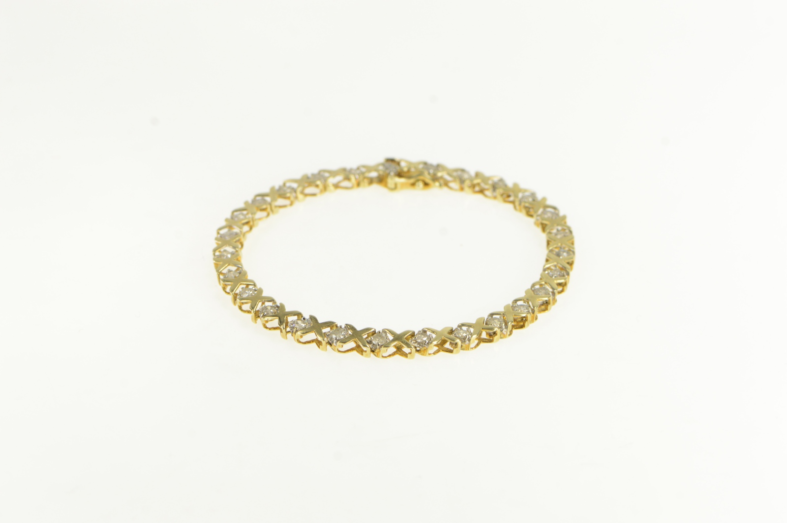 10K 1.62 Ctw Diamond Vintage Classic Tennis Yellow Gold Bracelet 7.25"