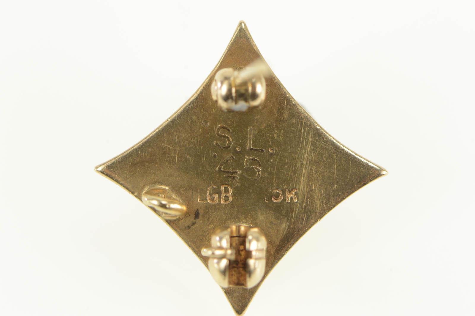 10K Alpha Iota Lambda Black Enamel Lapel Fraternity Yellow Gold Pin ...
