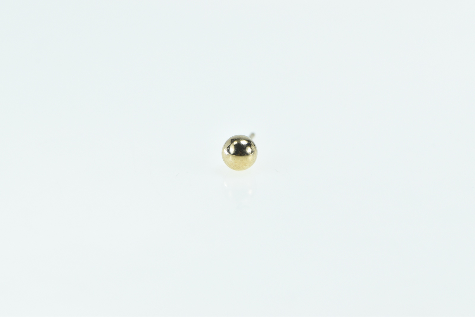 10K Classic Round Sphere Ball Single Vintage Yellow Gold Earring