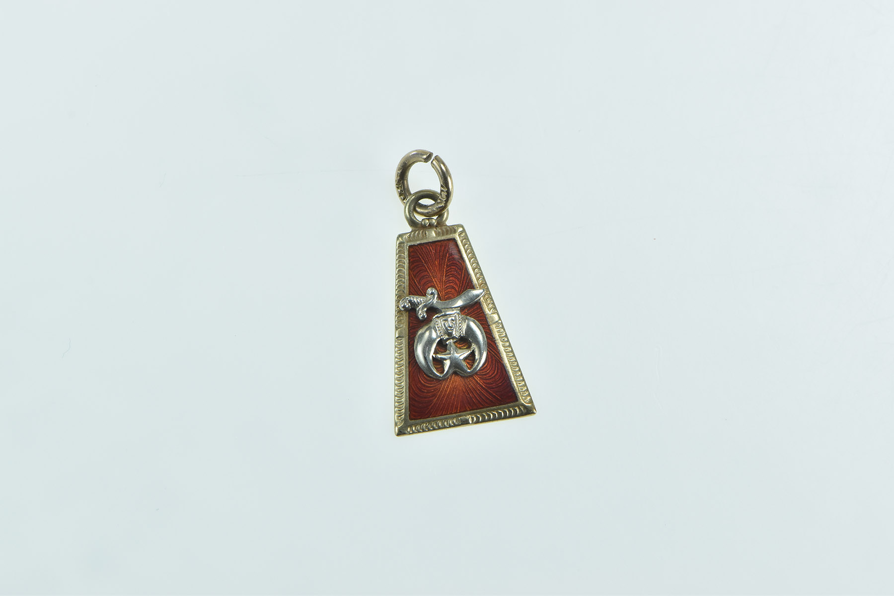 10K Enamel Shriners Symbol Ornate Yellow Gold Charm/Pendant