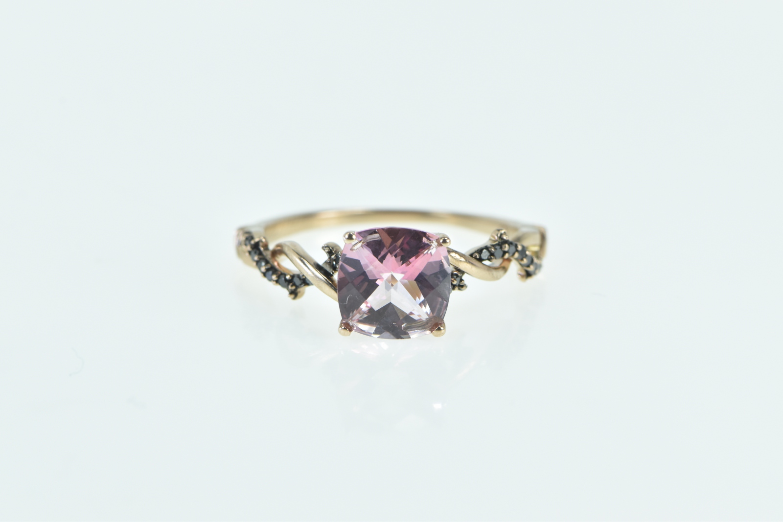 10K Enchanted Disney Villains Maleficent Pink Topaz Rose Gold Ring, Size 8.25