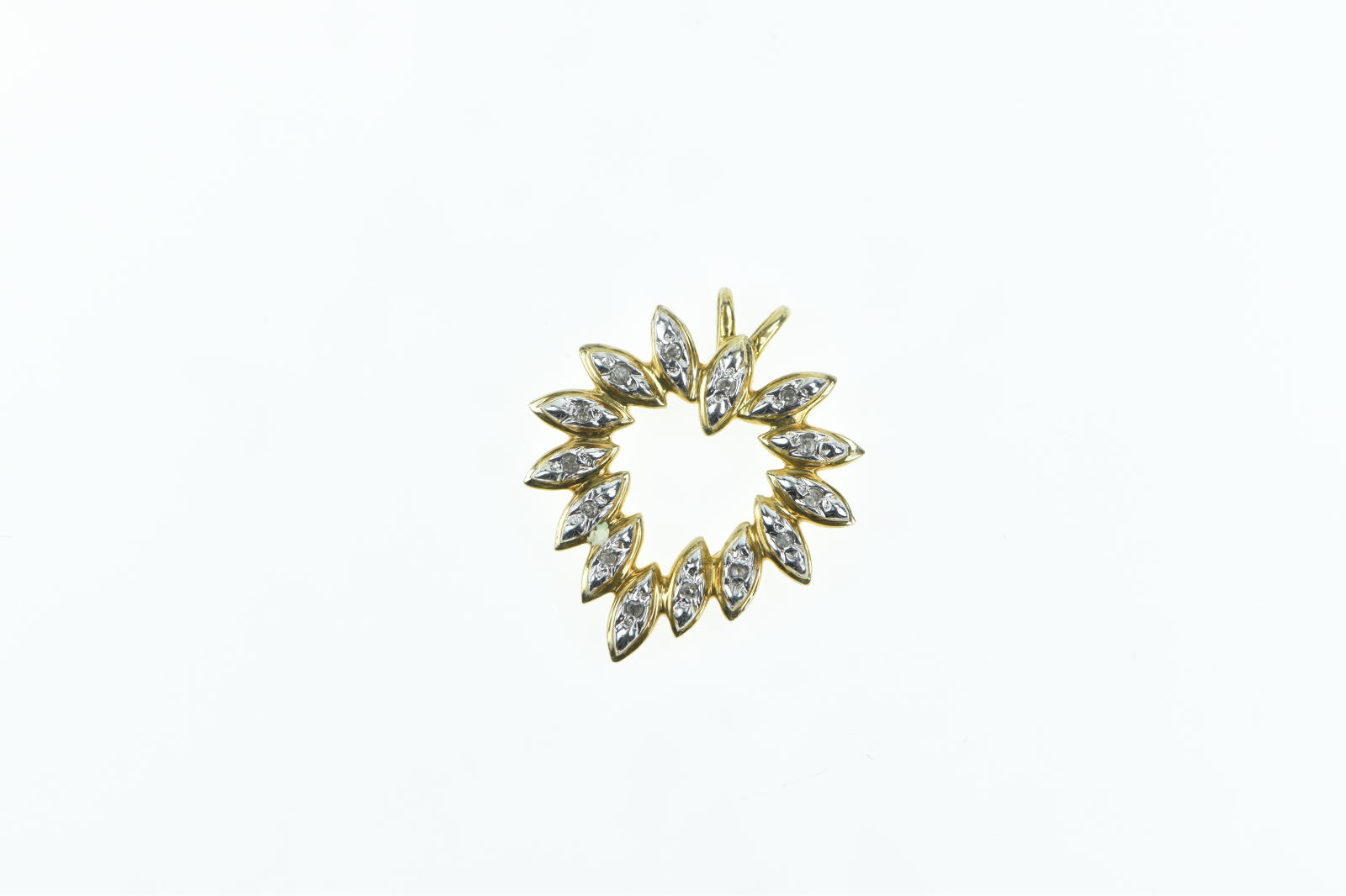 10K Heart Diamond Love Symbol Vintage Yellow Gold Pendant