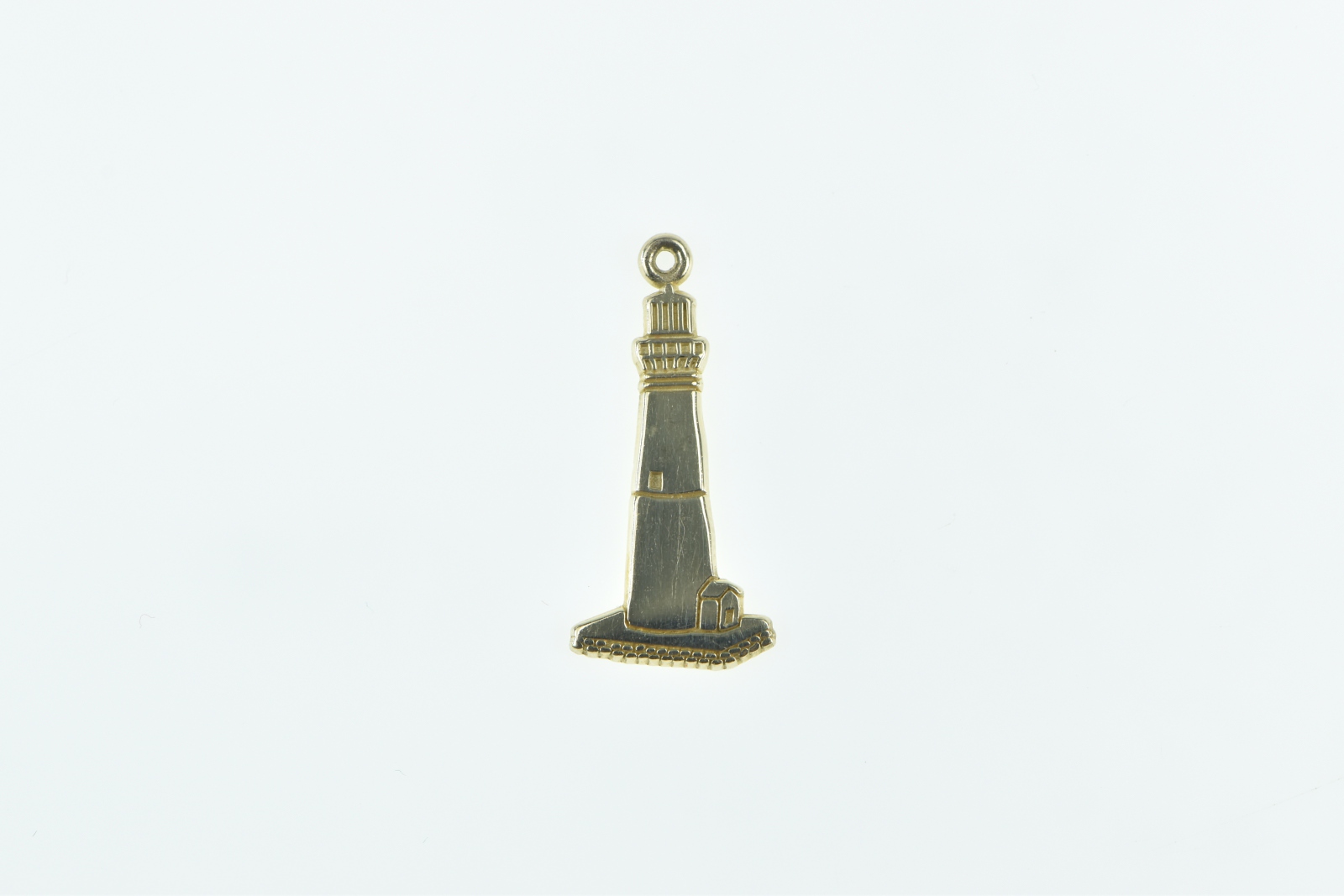 10K Light House Coastal Beach Architecture Yellow Gold Charm/Pendant