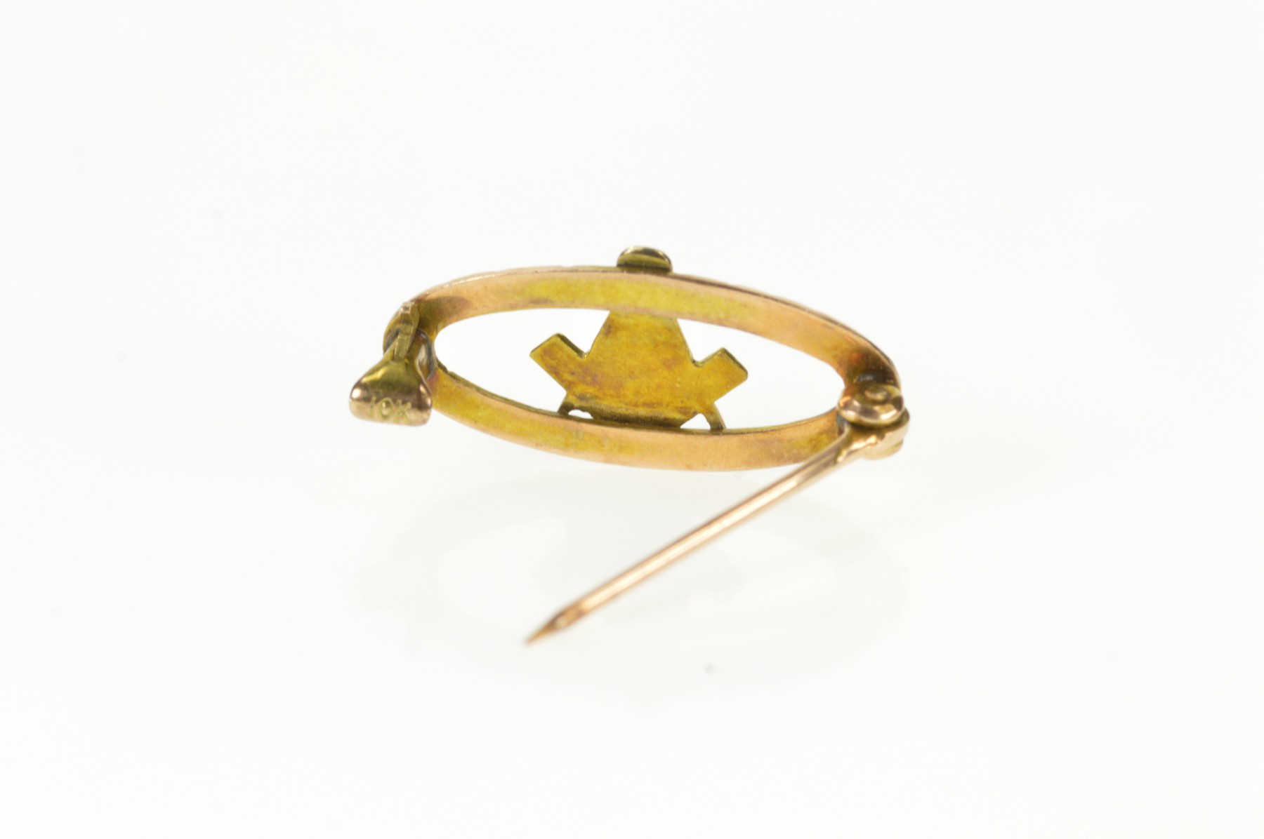 10K Masonic G Compass Square Etched Enamel Yellow Gold Pin/Brooch ...