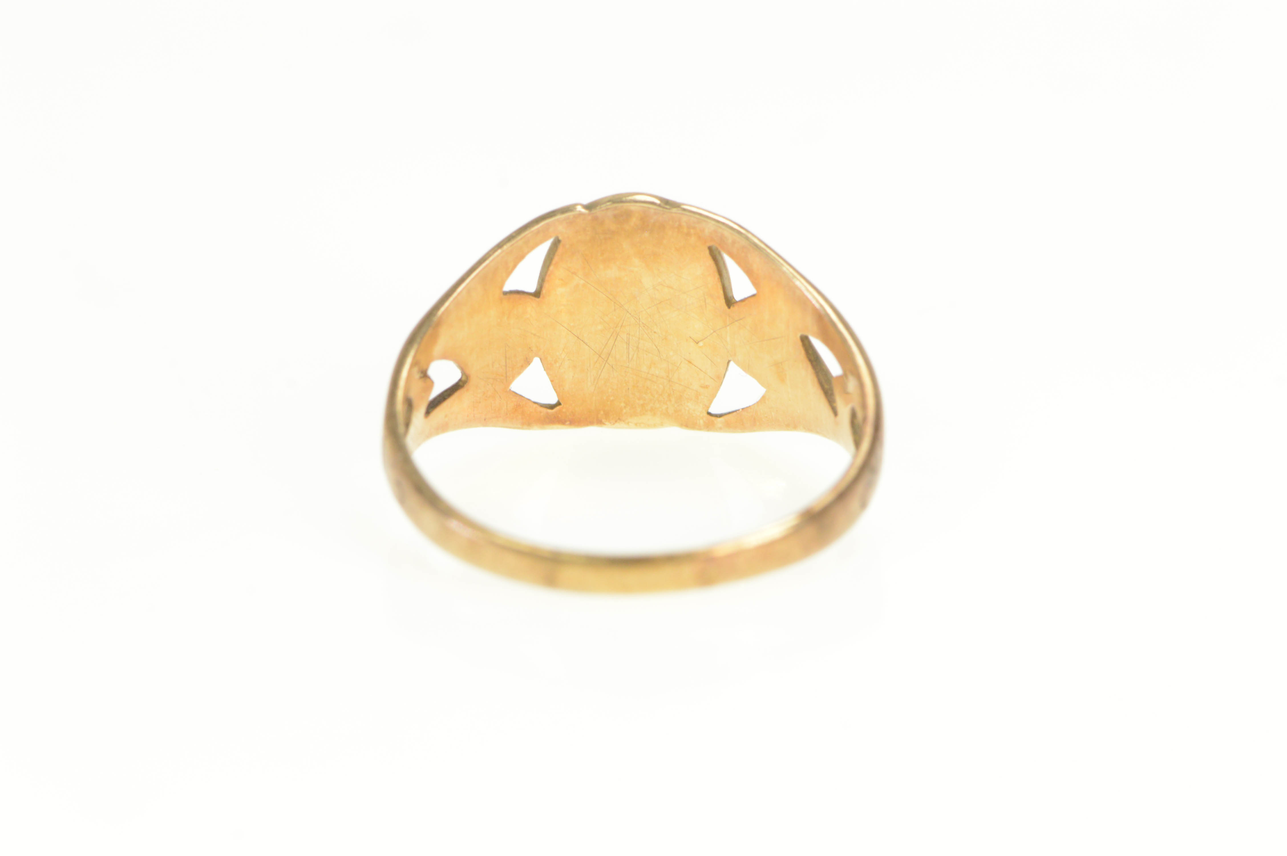 10K Victorian RSC Monogram Name Initial Engraved Yellow Gold Ring, Size