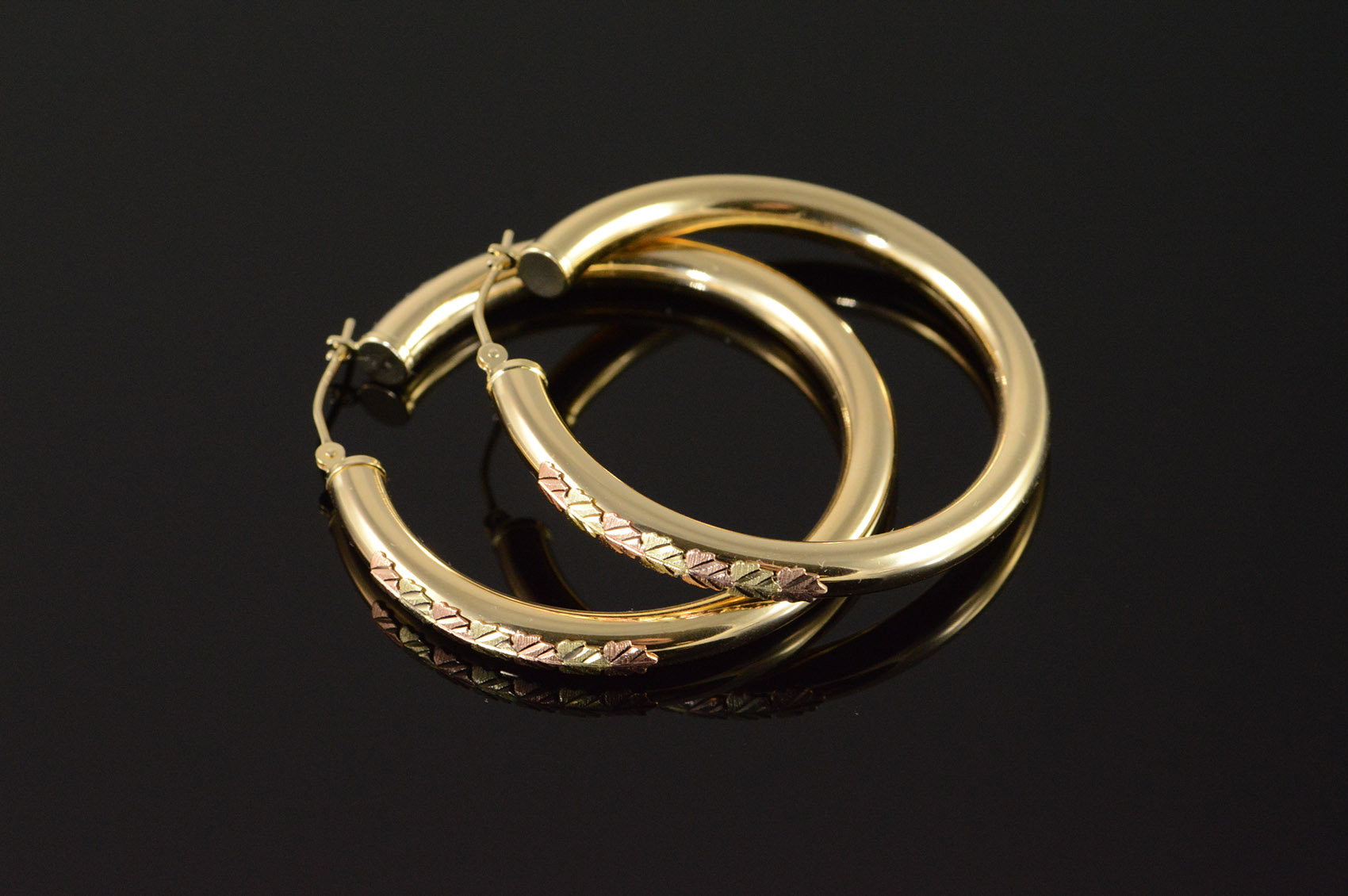 12k 4 1g Black Hills Gold Accented Large Hollow Hoop Yellow 12k 4 1g Black Hills Gold Accented Large Hollow Hoop Yellow Earrings