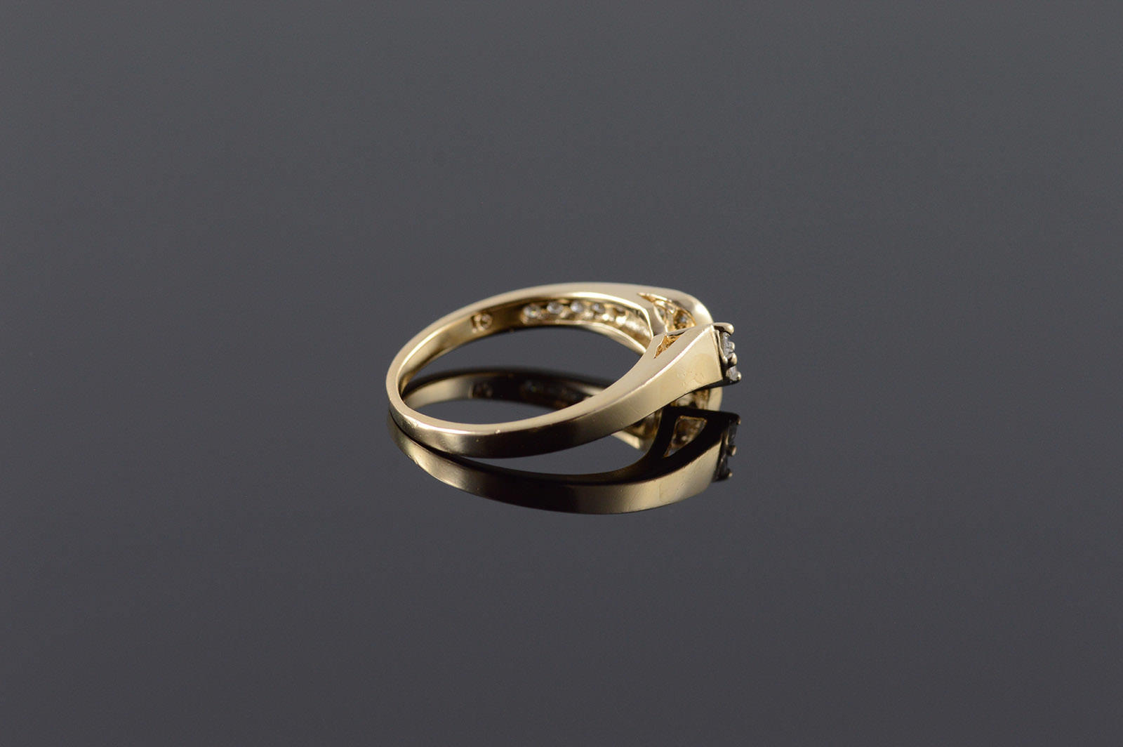 14k 0 15 Ctw Diamond Inset Wedding Band Guard Yellow Gold Ring Size Free Shipping 14k 0 15 Ctw Diamond Inset Wedding Band