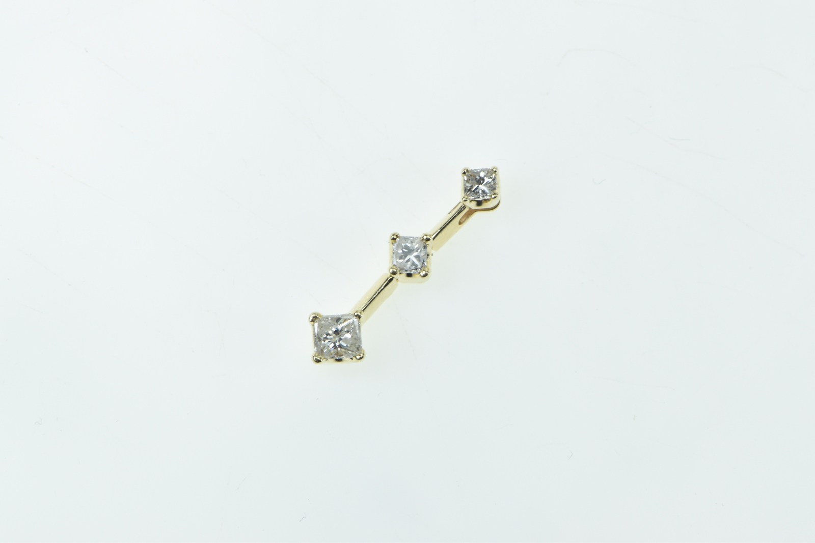 14K 0.34 Ctw Tiered Princess Diamond Drop Fashion Yellow Gold Pendant