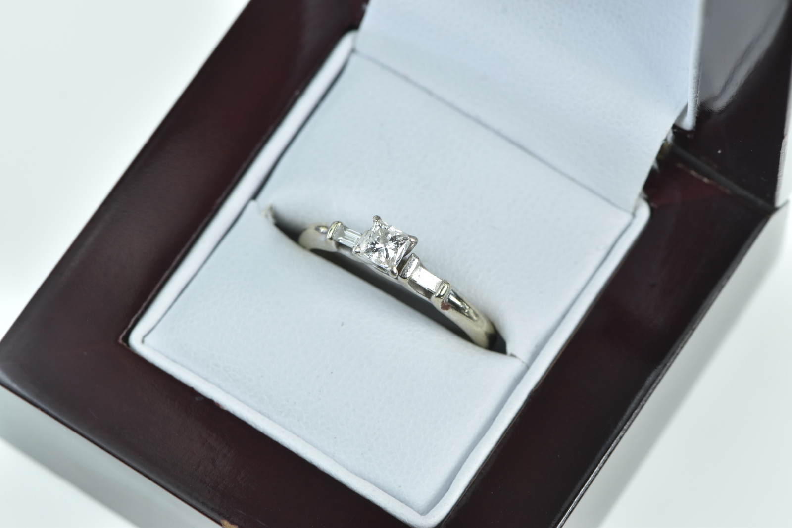 14K 0.40 Ctw Diamond Princess Engagement Yellow Gold Ring, Size 7