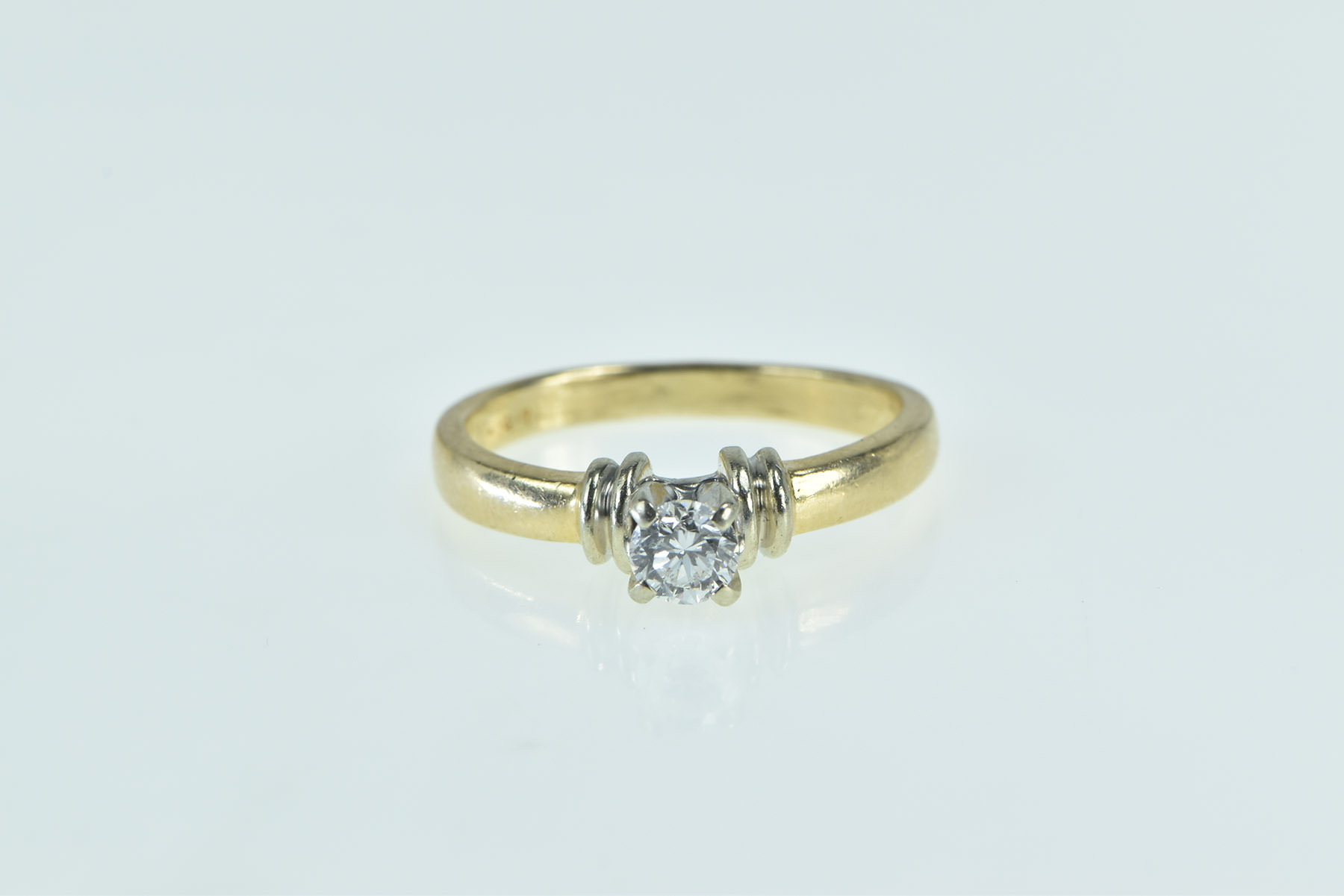 14K 0.47 Ct Diamond Solitaire Engagement Yellow Gold Ring, Size 8