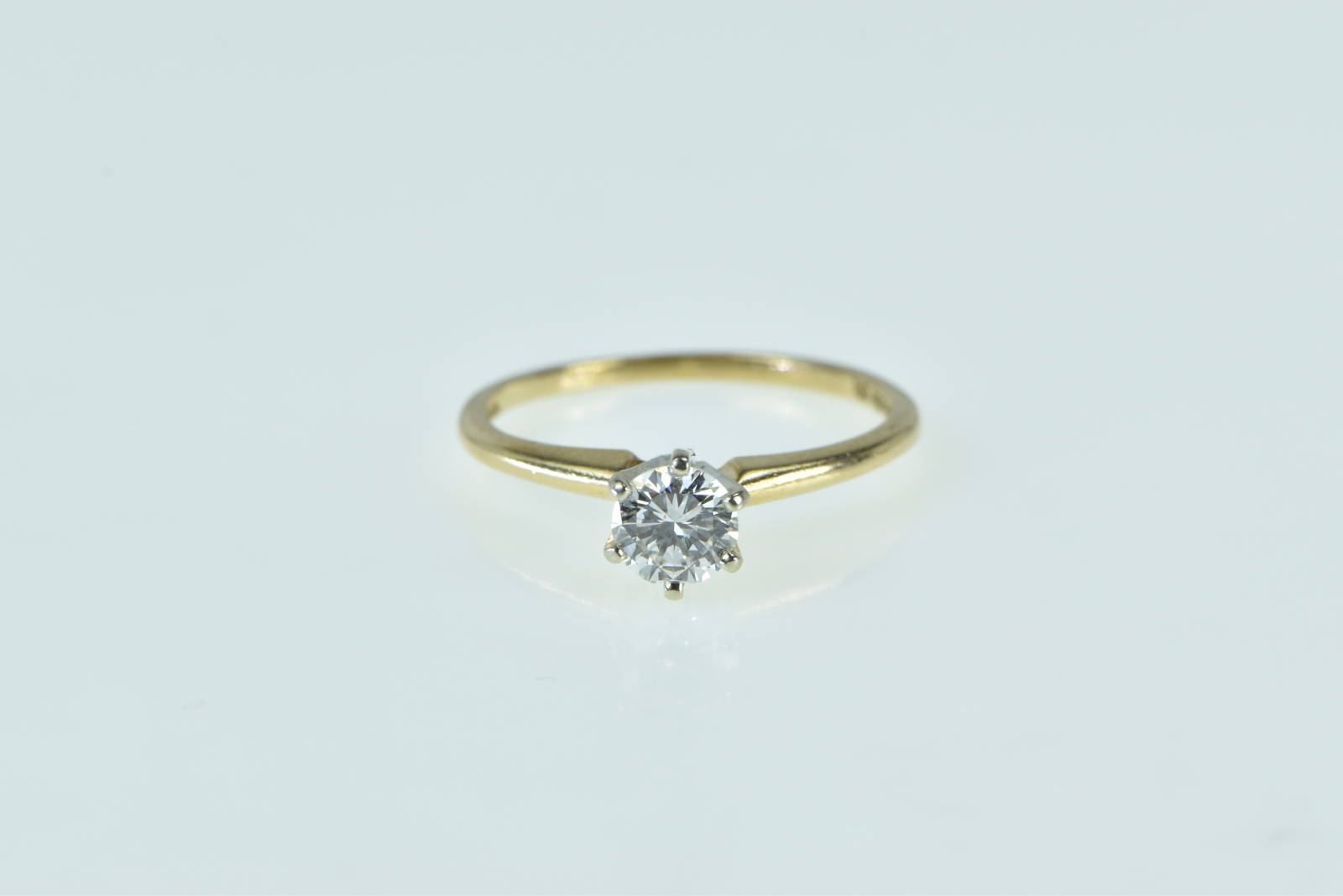 14K 0.50 Ct Diamond Classic Solitaire Engagement Yellow Gold Ring, Size 5.75