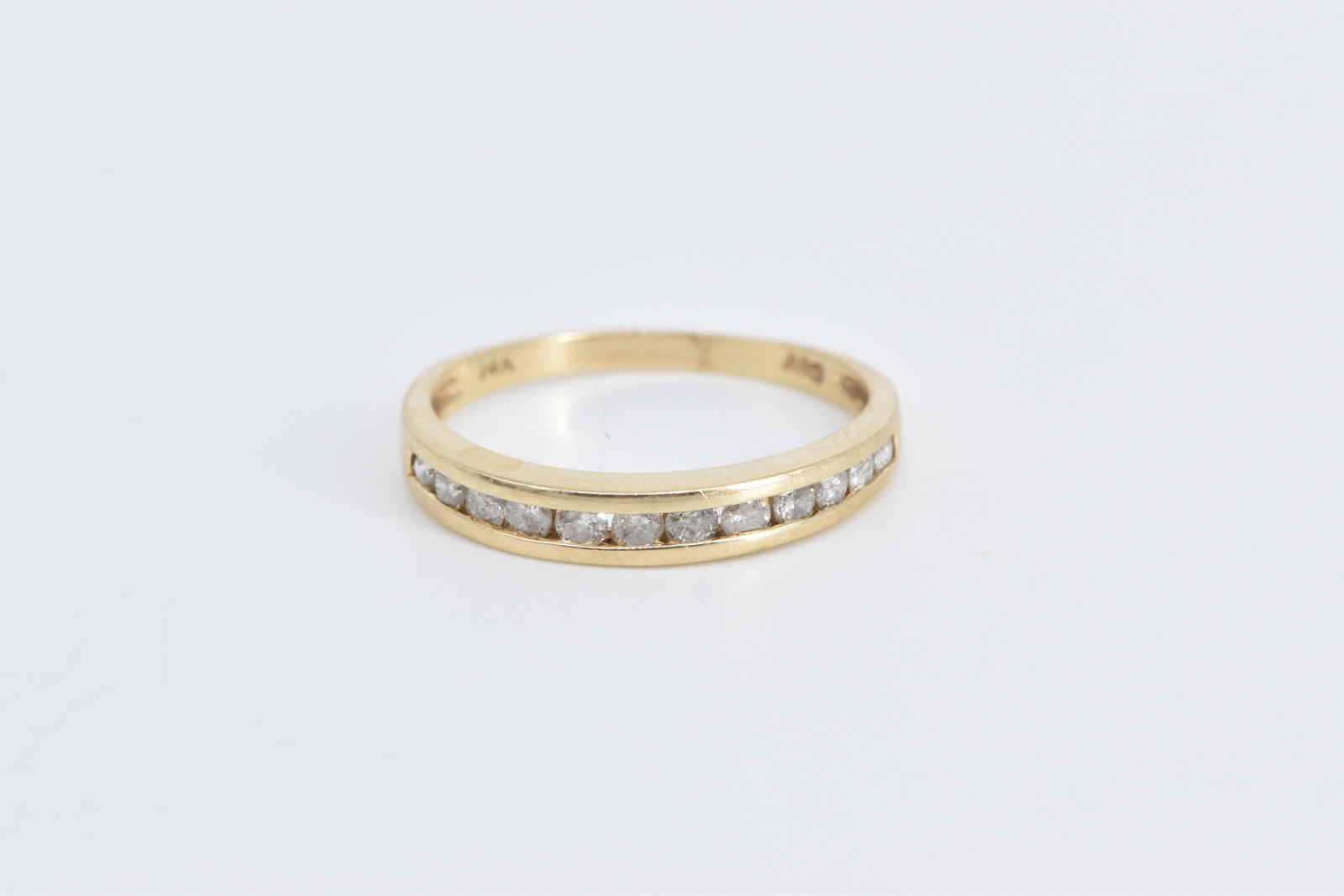 14K 0.60 Ctw Diamond Classic Wedding Band Yellow Gold Ring, Size 8.75