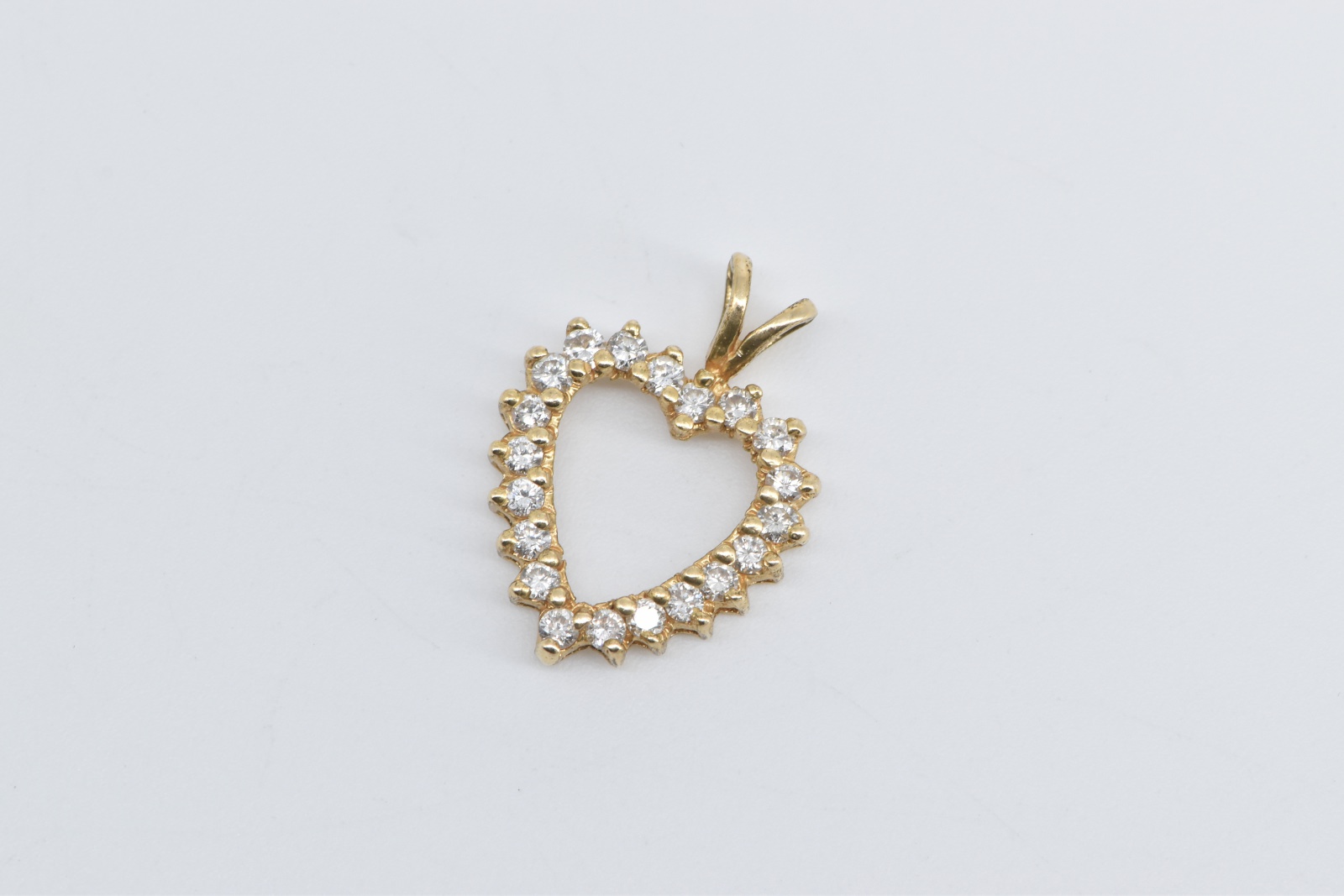 14K 0.60 Ctw Diamond Love Classic Heart Symbol Yellow Gold Pendant