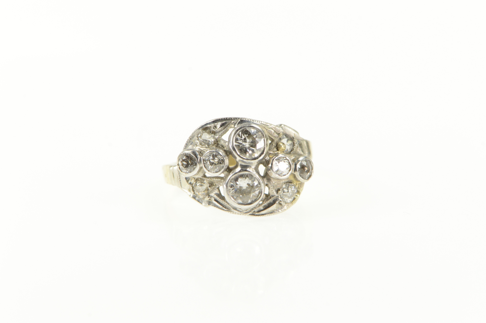 14K 0.80 Ctw Art Deco OEC Diamond Engagement Yellow Gold Ring, Size 5