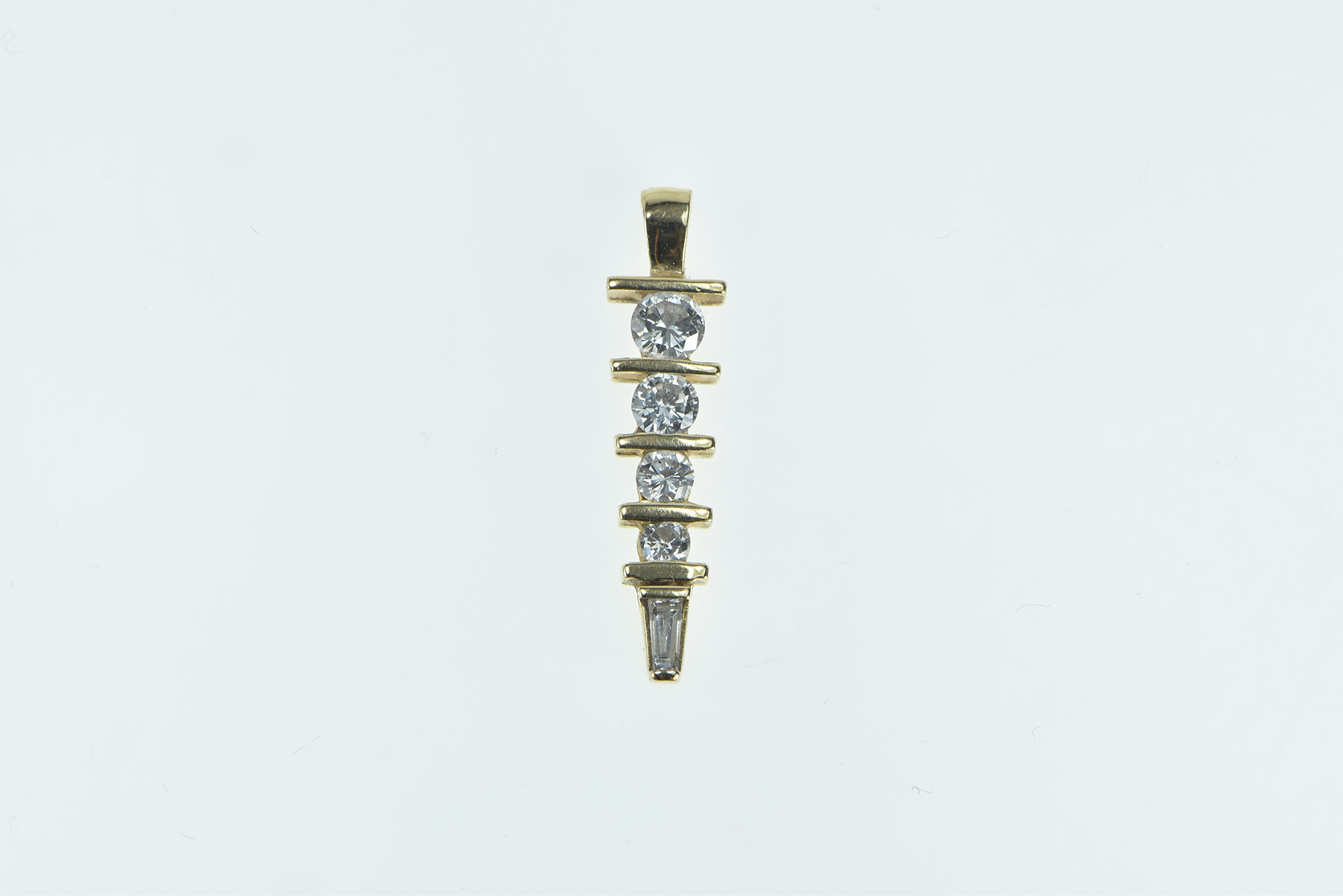 14K 0.80 Ctw Diamond Tiered Drop Statement Yellow Gold Pendant