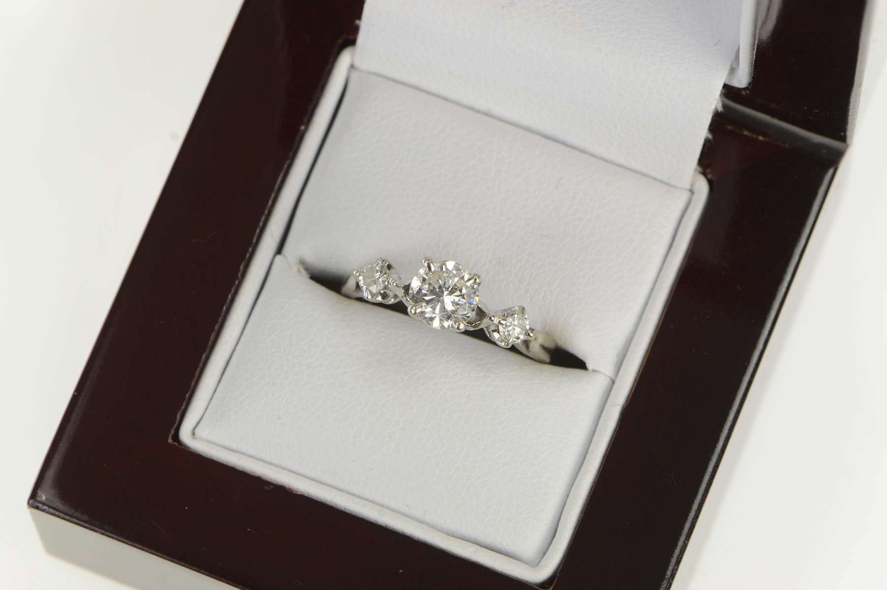 14K 0.84 Ctw 1950's Classic Diamond Engagement White Gold Ring, Size 5.5