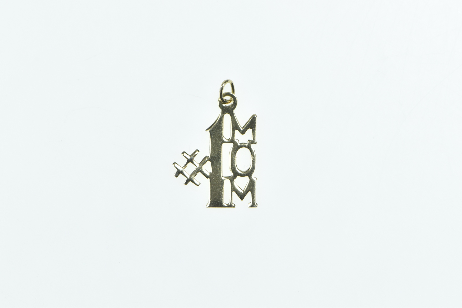 14K #1 Number One Mom Mother's Day Yellow Gold Charm/Pendant