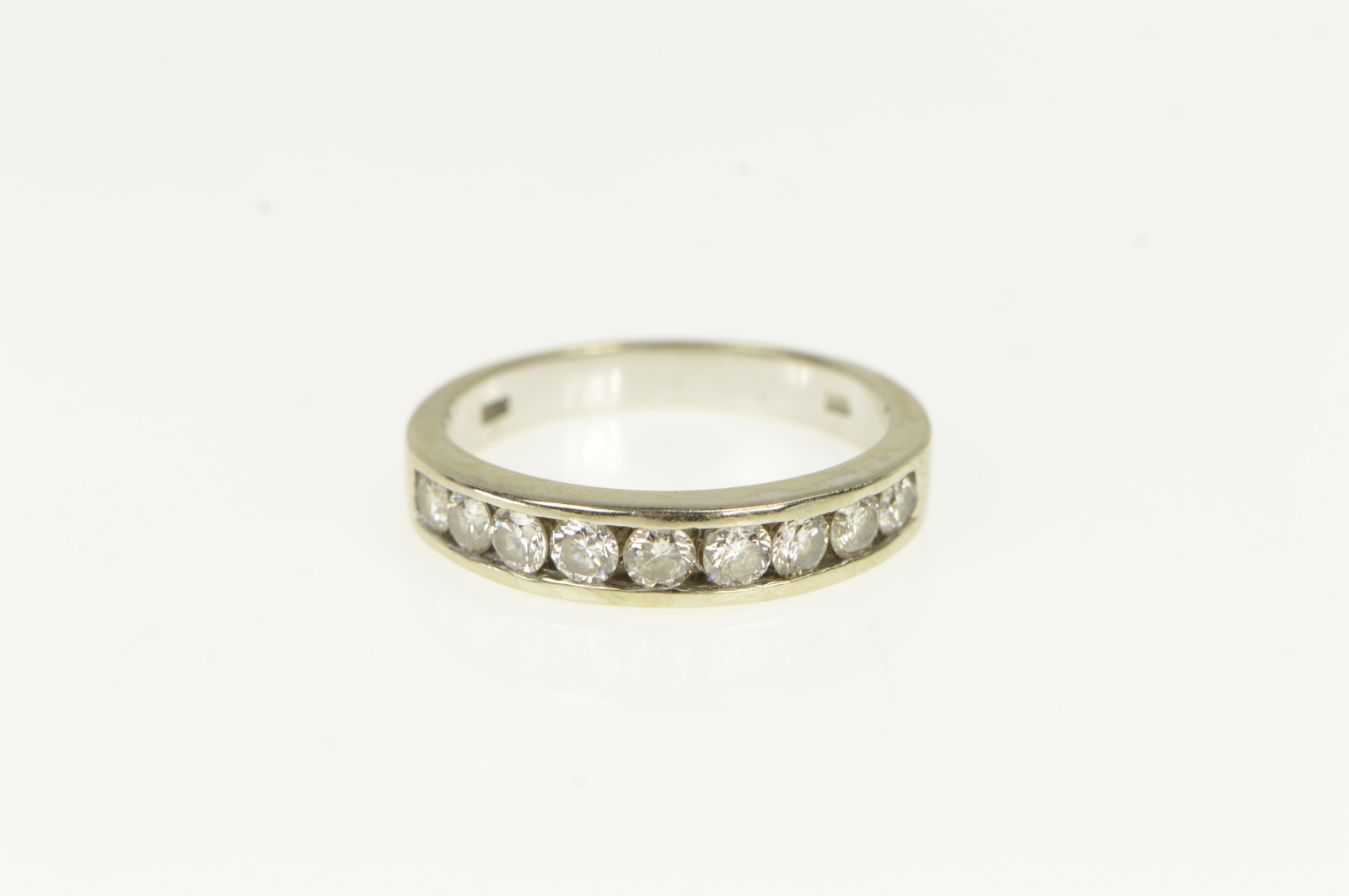 14K 1.00 Ctw Diamond Classic Wedding Band White Gold Ring, Size 9