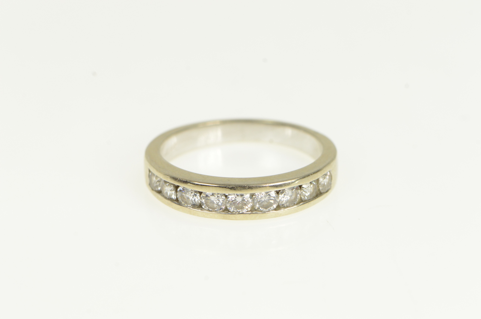 14K 1.00 Ctw Diamond Classic Wedding Band White Gold Ring, Size 9