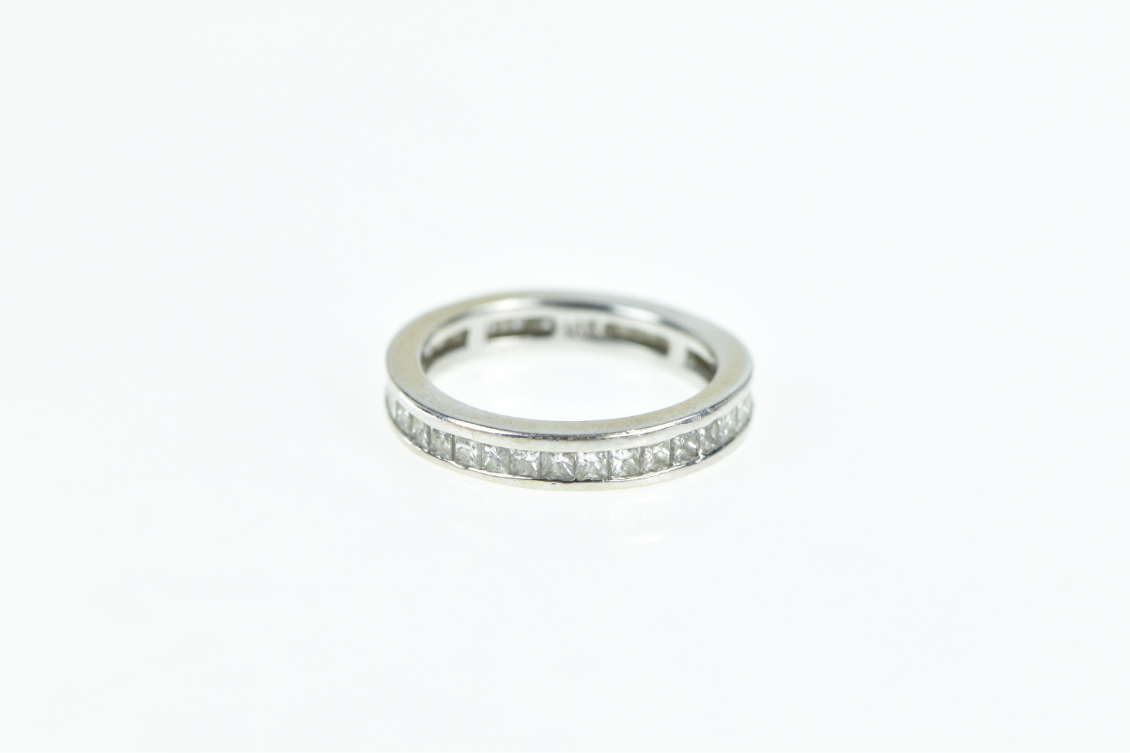 14K 1.00 Ctw Diamond Eternity Wedding Band White Gold Ring, Size 6