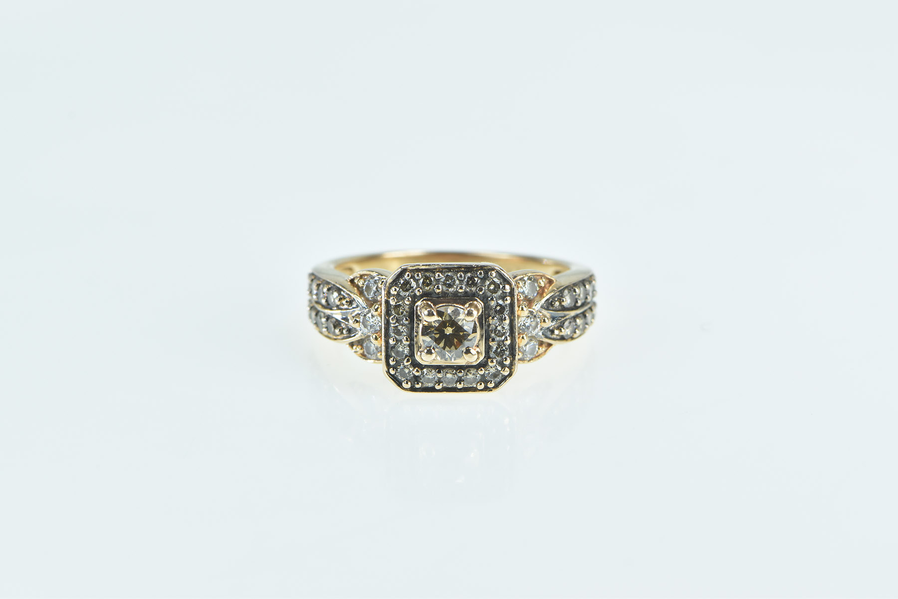 14K 1.00 Ctw LeVian Chocolate Diamond Strawberry Yellow Gold Ring, Size 6.75